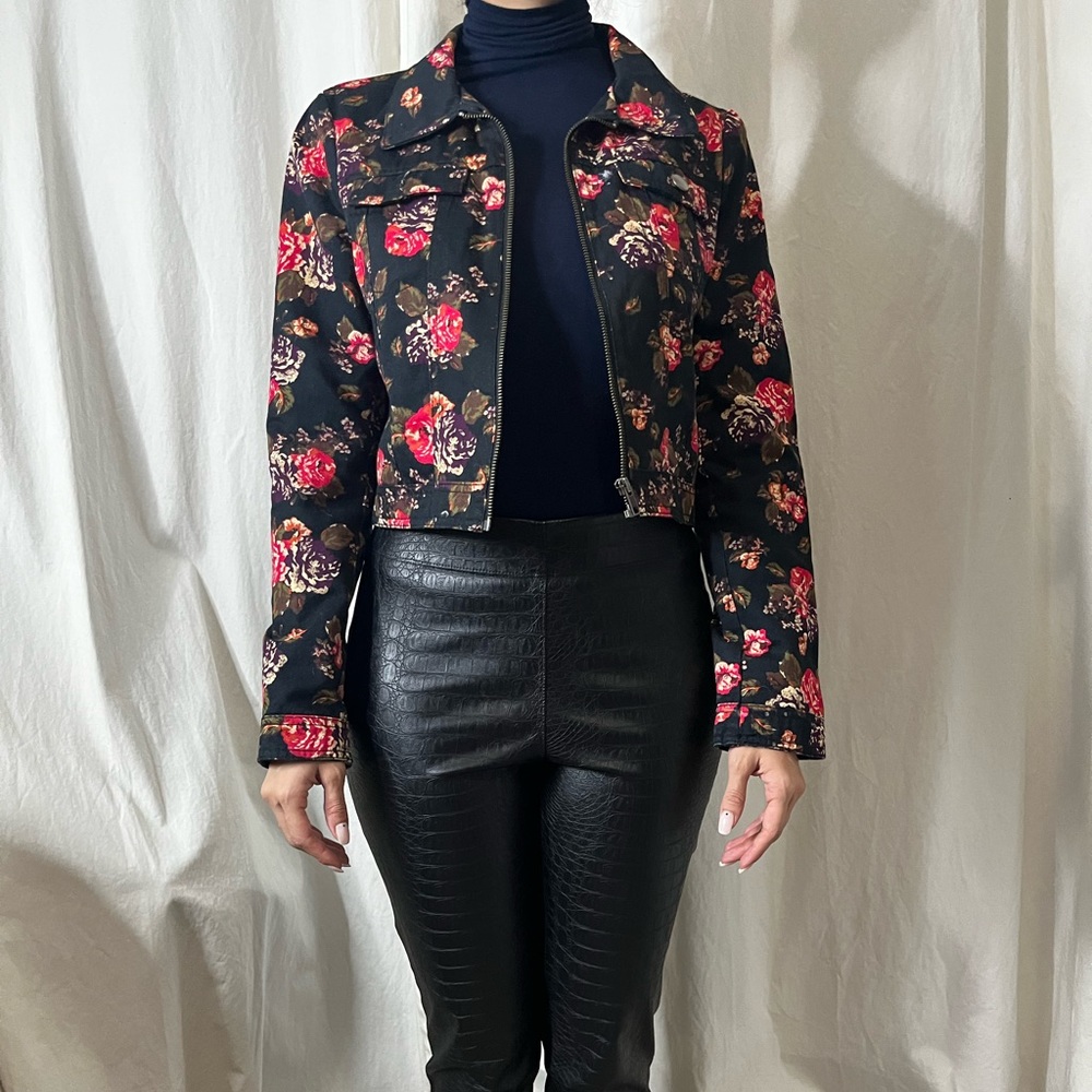 CROPPED H&M FLORAL JACKET